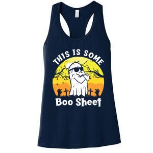 Funny Halloween Boo Ghost Costume This Is Some Boo Sheet Women's Racerback Tank