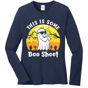 Funny Halloween Boo Ghost Costume This Is Some Boo Sheet Ladies Long Sleeve Shirt