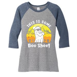 Funny Halloween Boo Ghost Costume This Is Some Boo Sheet Women's Tri-Blend 3/4-Sleeve Raglan Shirt