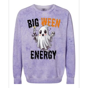 Funny Halloween Big Ween Energy Scary Ghost Colorblast Crewneck Sweatshirt