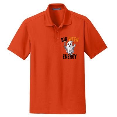 Funny Halloween Big Ween Energy Scary Ghost Dry Zone Grid Polo