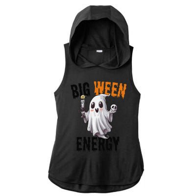 Funny Halloween Big Ween Energy Scary Ghost Ladies PosiCharge Tri-Blend Wicking Draft Hoodie Tank