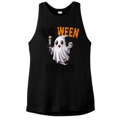 Funny Halloween Big Ween Energy Scary Ghost Ladies PosiCharge Tri-Blend Wicking Tank