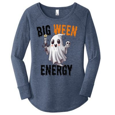 Funny Halloween Big Ween Energy Scary Ghost Women's Perfect Tri Tunic Long Sleeve Shirt