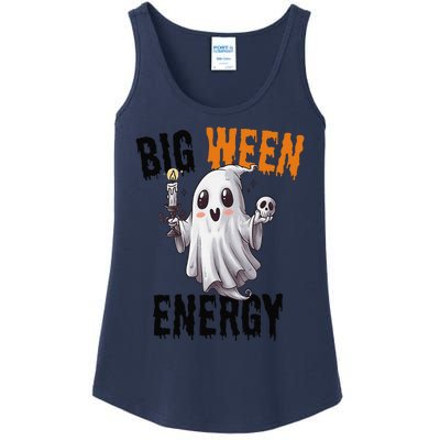 Funny Halloween Big Ween Energy Scary Ghost Ladies Essential Tank