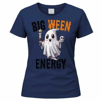 Funny Halloween Big Ween Energy Scary Ghost Women's T-Shirt