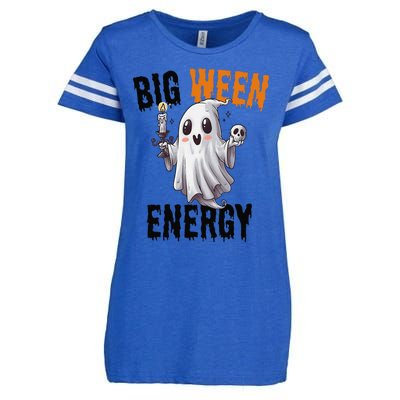 Funny Halloween Big Ween Energy Scary Ghost Enza Ladies Jersey Football T-Shirt