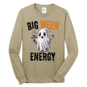 Funny Halloween Big Ween Energy Scary Ghost Tall Long Sleeve T-Shirt