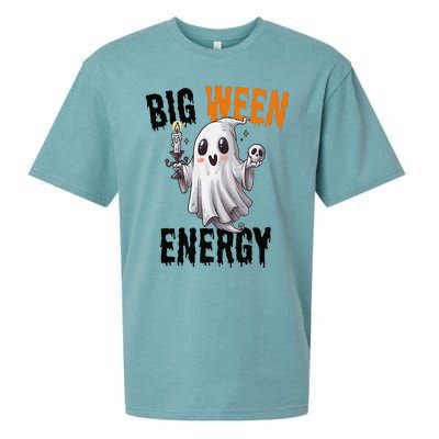 Funny Halloween Big Ween Energy Scary Ghost Sueded Cloud Jersey T-Shirt