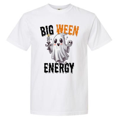 Funny Halloween Big Ween Energy Scary Ghost Garment-Dyed Heavyweight T-Shirt