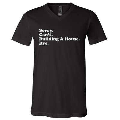 Funny Home Builder Carpenter Contractor Construction Gift V-Neck T-Shirt