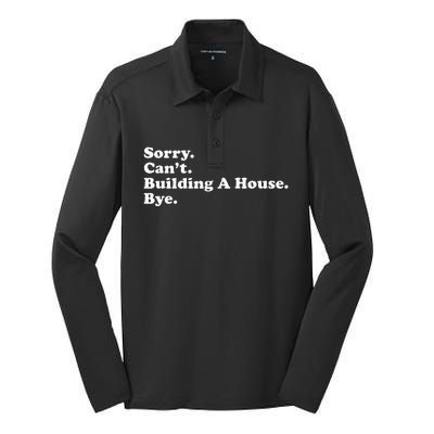 Funny Home Builder Carpenter Contractor Construction Gift Silk Touch Performance Long Sleeve Polo