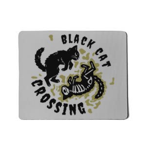 Funny Halloween Black Cat Crossing Gift Mousepad