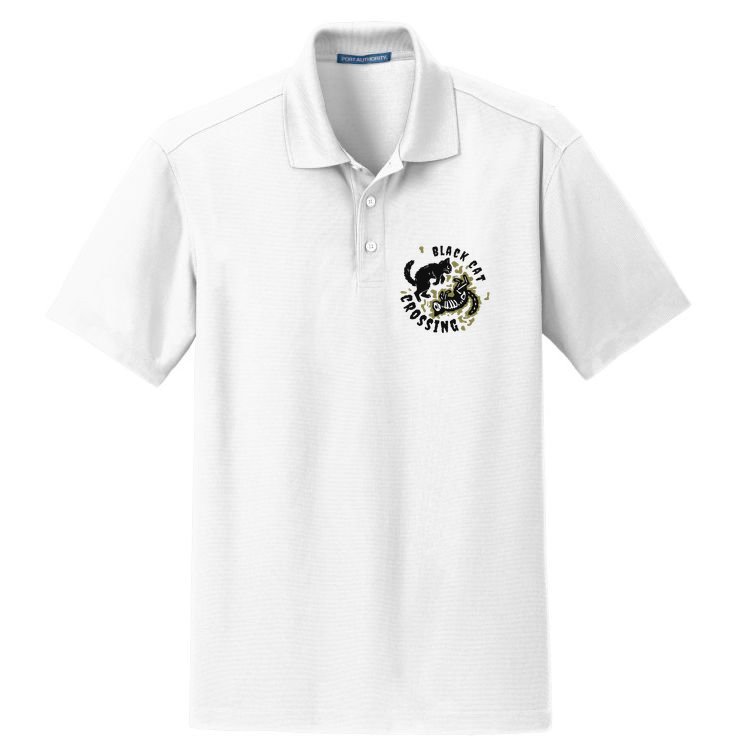 Funny Halloween Black Cat Crossing Gift Dry Zone Grid Polo