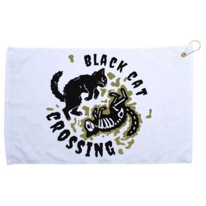 Funny Halloween Black Cat Crossing Gift Grommeted Golf Towel