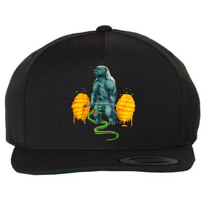 Funny Honey Badger Deadlifting Weightlifting Bodybuilding Wool Snapback Cap