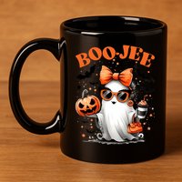 Funny Halloween Boojee Cute Ghost 11oz C Handle Ceramic Mug