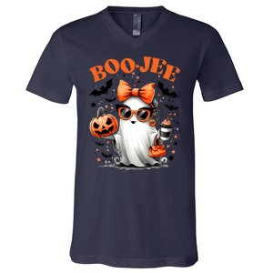 Funny Halloween Boojee Cute Ghost V-Neck T-Shirt