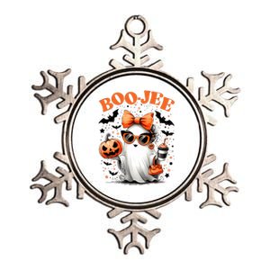 Funny Halloween Boojee Cute Ghost Metallic Star Ornament