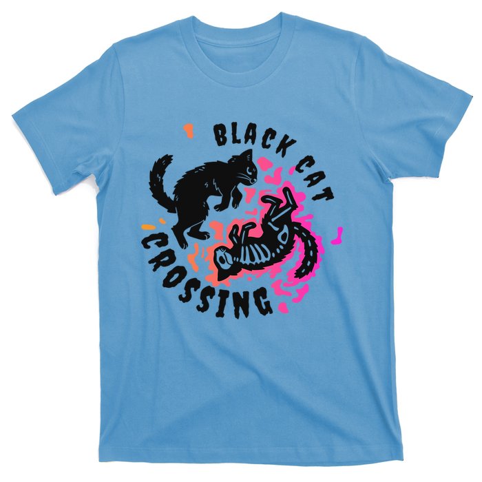 Funny Halloween Black Cat Crossing Gift T-Shirt