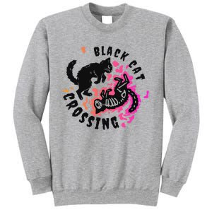 Funny Halloween Black Cat Crossing Gift Sweatshirt