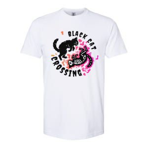 Funny Halloween Black Cat Crossing Gift Softstyle CVC T-Shirt