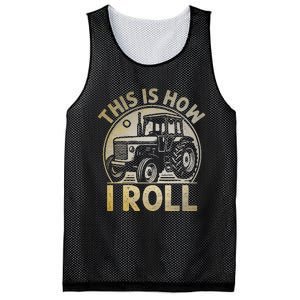 Funny Hay Bale How I Roll Gift Cool Farmer Tractor Driver Mesh Reversible Basketball Jersey Tank