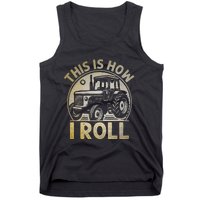 Funny Hay Bale How I Roll Gift Cool Farmer Tractor Driver Tank Top