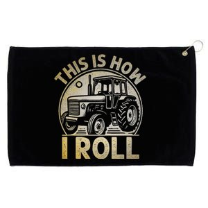 Funny Hay Bale How I Roll Gift Cool Farmer Tractor Driver Grommeted Golf Towel