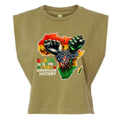 Fist Hands Black History Black History Is American History Garment-Dyed Women's Muscle Tee