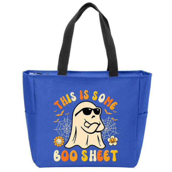 Funny Halloween Boo Ghost Costume This Is Some Boo Sheet Zip Tote Bag