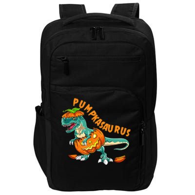 Funny Halloween Boy Pumpkasaurus T Rex Dinosaur Pumpkin Impact Tech Backpack