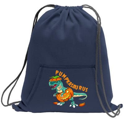 Funny Halloween Boy Pumpkasaurus T Rex Dinosaur Pumpkin Sweatshirt Cinch Pack Bag