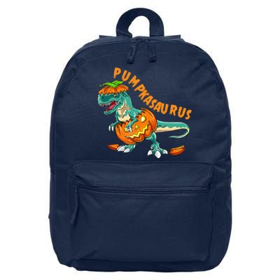 Funny Halloween Boy Pumpkasaurus T Rex Dinosaur Pumpkin 16 in Basic Backpack