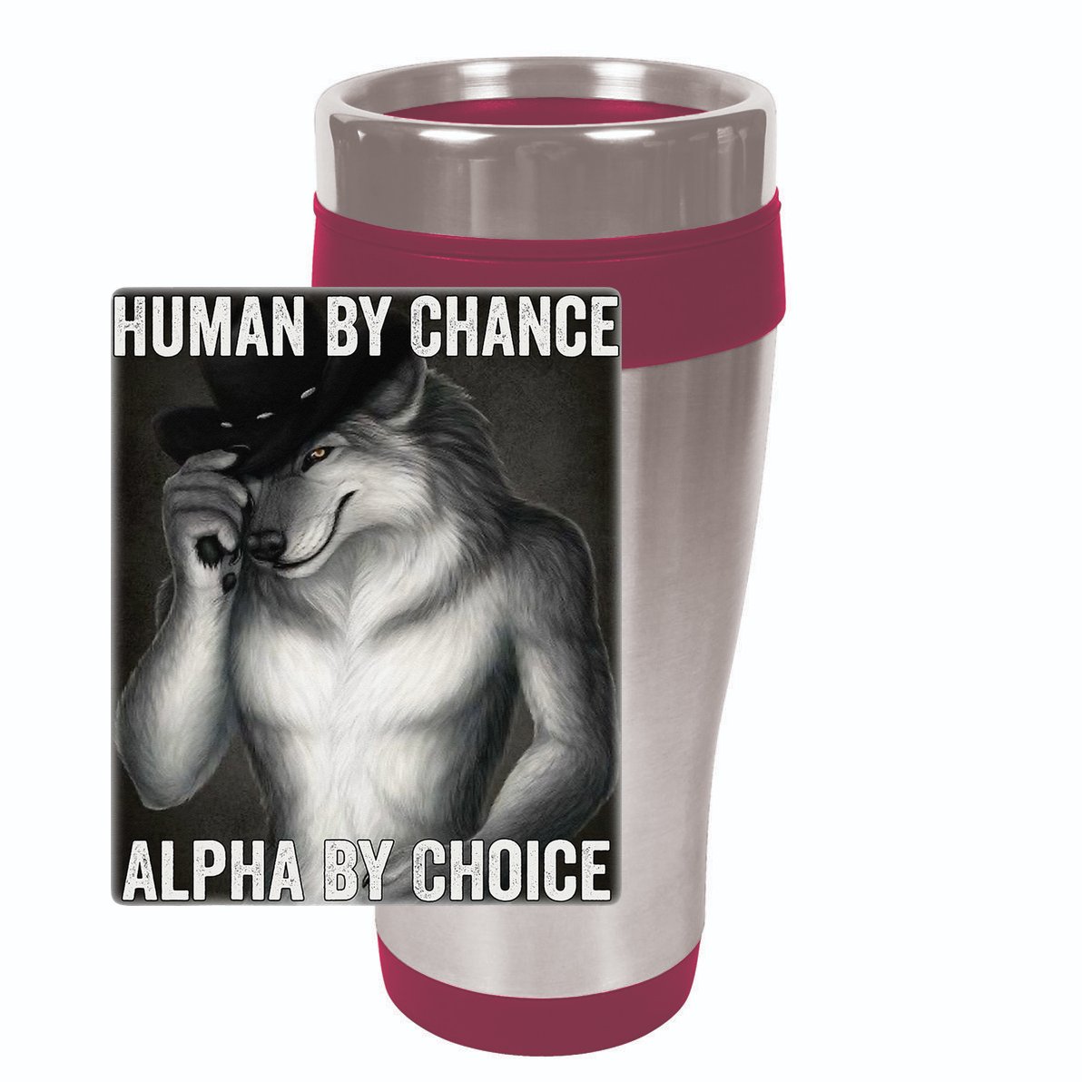Funny Human By Chance Alpha By Choice Cool Alpha Wolf Meme 11oz C Handle Ceramic Mug