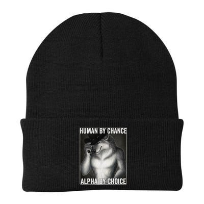 Funny Human By Chance Alpha By Choice Cool Alpha Wolf Meme Beanie