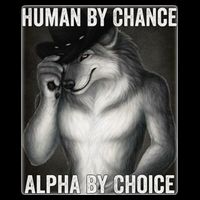 Funny Human By Chance Alpha By Choice Cool Alpha Wolf Meme Drawstring Bag