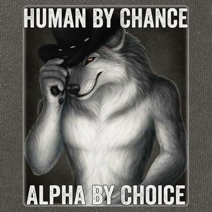 Funny Human By Chance Alpha By Choice Cool Alpha Wolf Meme Cotton Canvas Backpack