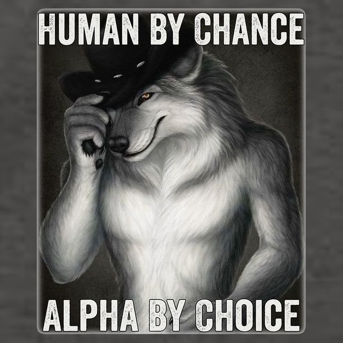 Funny Human By Chance Alpha By Choice Cool Alpha Wolf Meme Vector Backpack