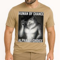 Funny Human By Chance Alpha By Choice Cool Alpha Wolf Meme Cooling Performance Crew T-Shirt