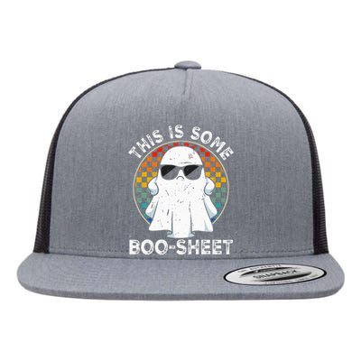 Funny Halloween Boo Ghost Costume This Is Some Boo Sheet Flat Bill Trucker Hat