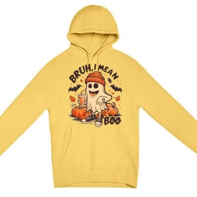 Funny Halloween Bruh I Mean Boo Ghost Premium Pullover Hoodie