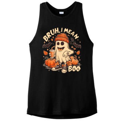 Funny Halloween Bruh I Mean Boo Ghost Ladies PosiCharge Tri-Blend Wicking Tank