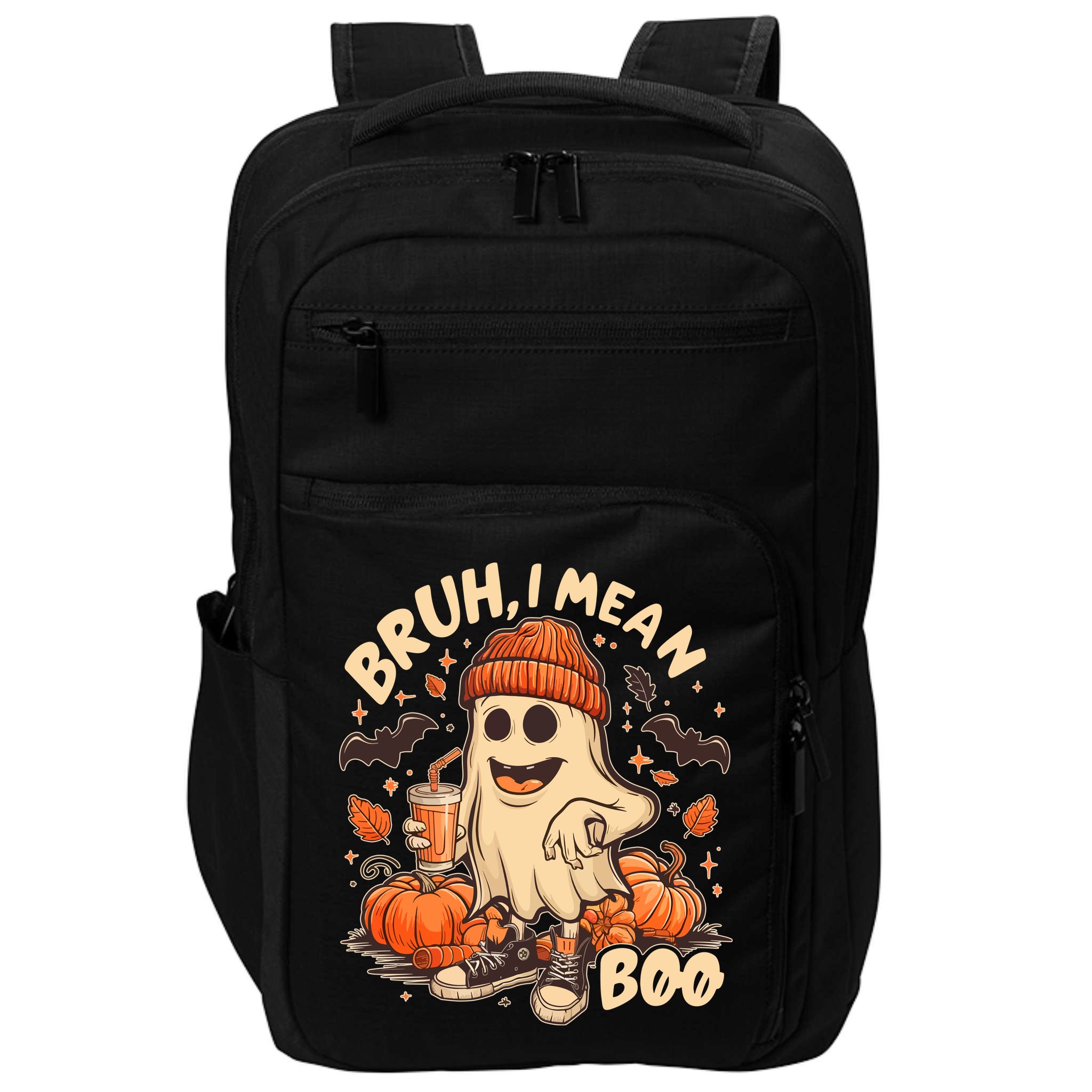 Funny Halloween Bruh I Mean Boo Ghost Impact Tech Backpack