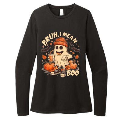 Funny Halloween Bruh I Mean Boo Ghost Womens CVC Long Sleeve Shirt