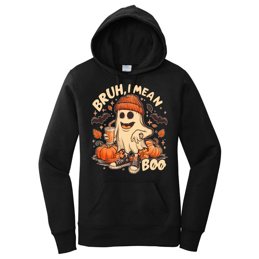 Funny Halloween Bruh I Mean Boo Ghost Women's Pullover Hoodie