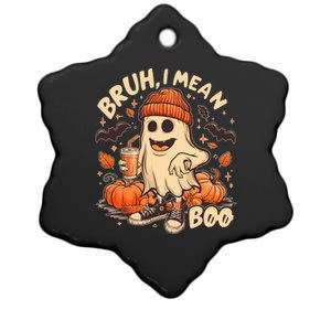 Funny Halloween Bruh I Mean Boo Ghost Ceramic Star Ornament