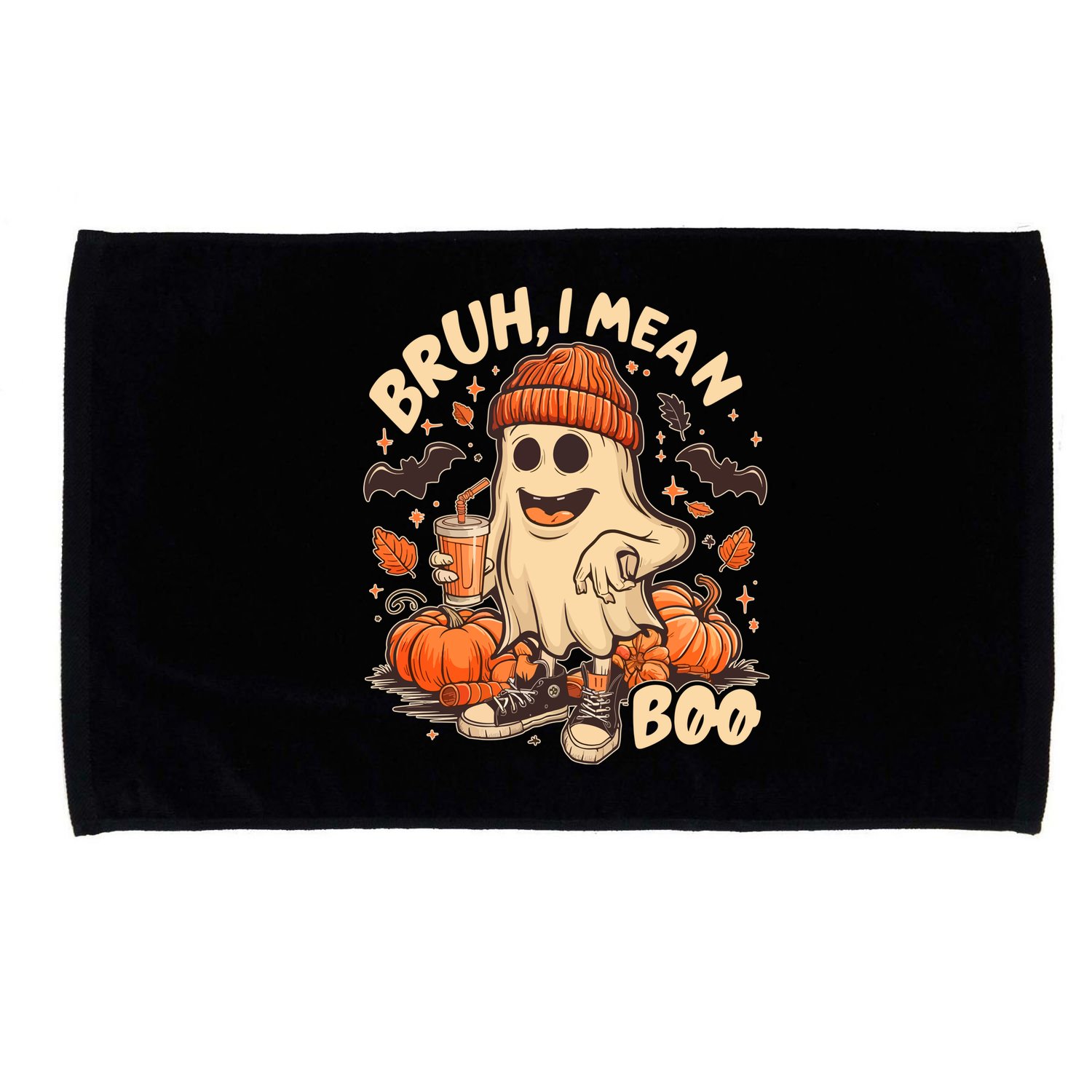 Funny Halloween Bruh I Mean Boo Ghost Microfiber Hand Towel