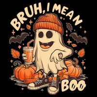 Funny Halloween Bruh I Mean Boo Ghost Zip Tote Bag