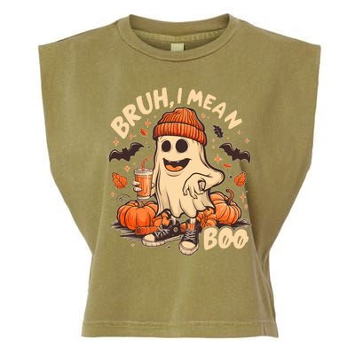 Funny Halloween Bruh I Mean Boo Ghost Garment-Dyed Women's Muscle Tee